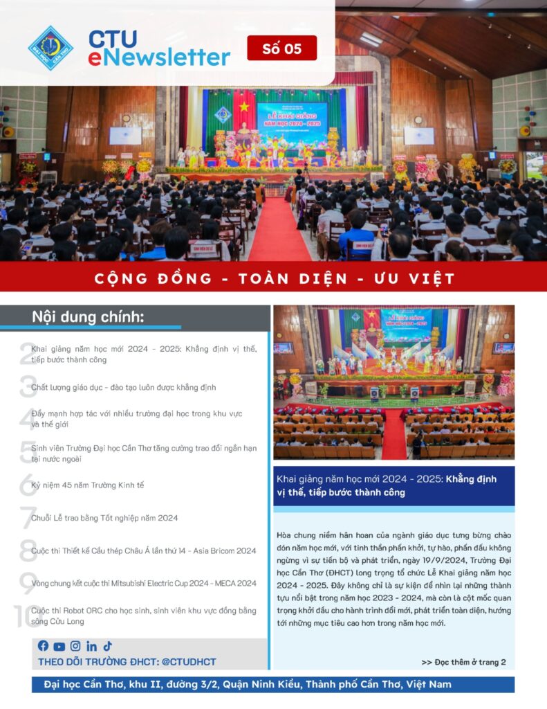 [CTU eNewsletter 05] Trường Đại học Cần Thơ tưng bừng khai giảng năm học mới